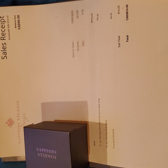 Sapphire Studios, Ring, Size 5 - Picture 5 of 5